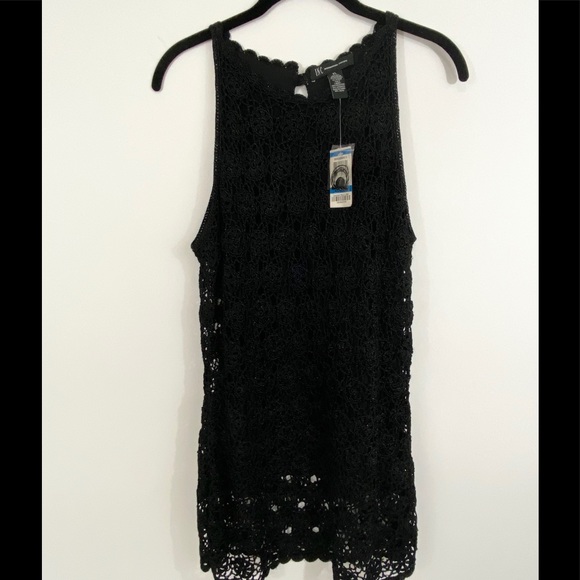 INC International Concepts Tops - I.N.C Concepts Black Crocheted Camisole Top XL NWT